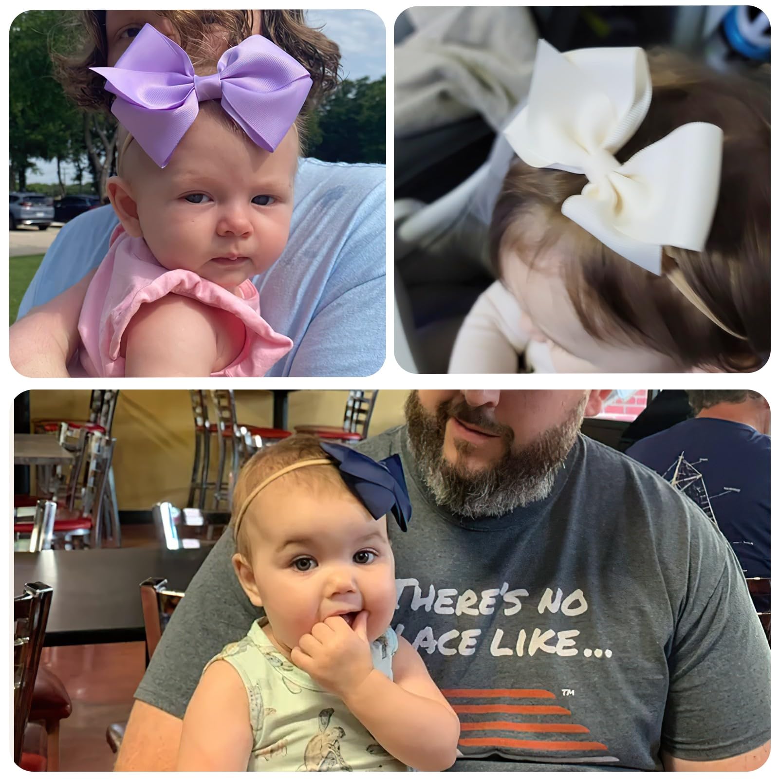 CÉLLOT stretchy headband demonstrates growth range from newborn to toddler.