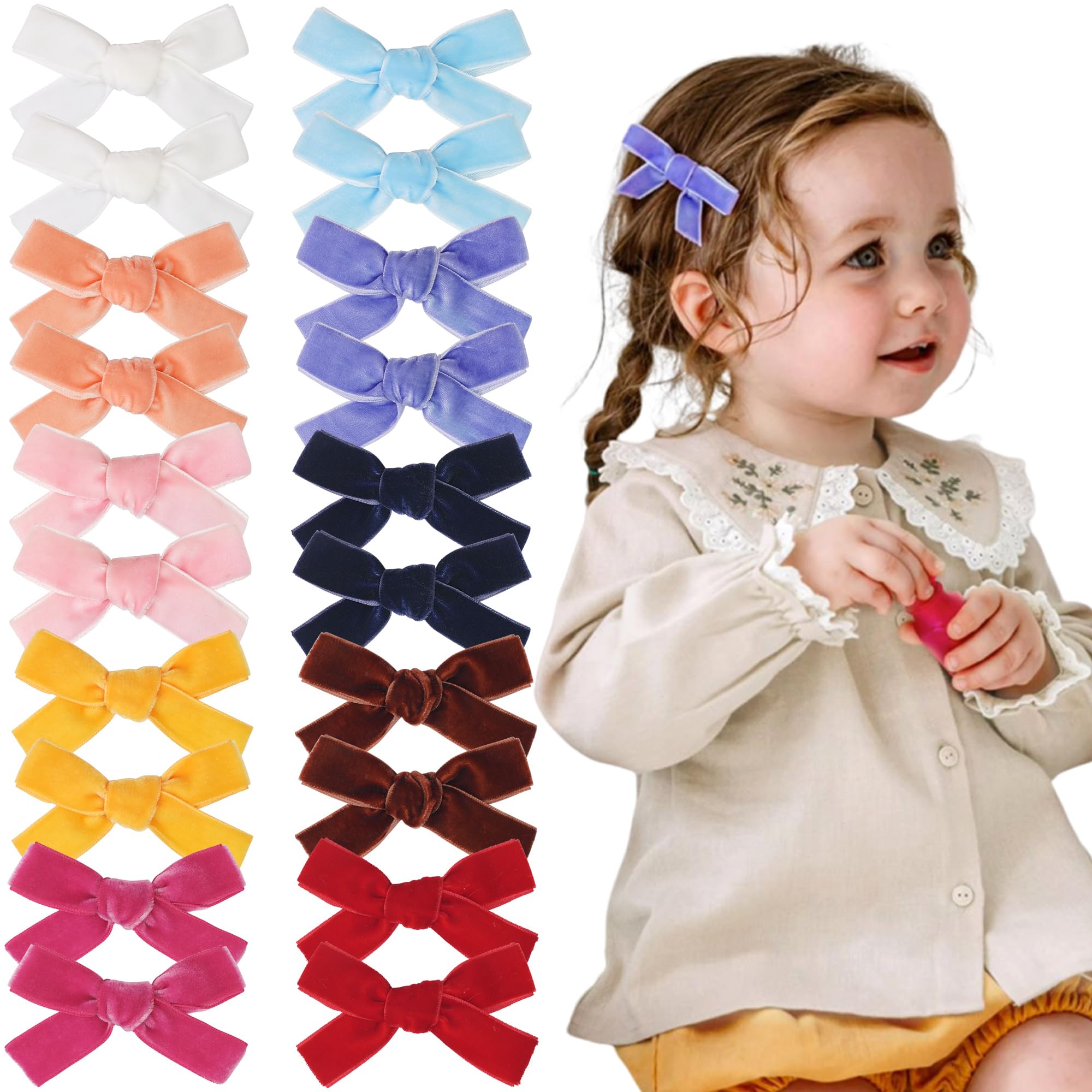 CÉLLOT Velvet Bow baby pair close-up with gentle hold