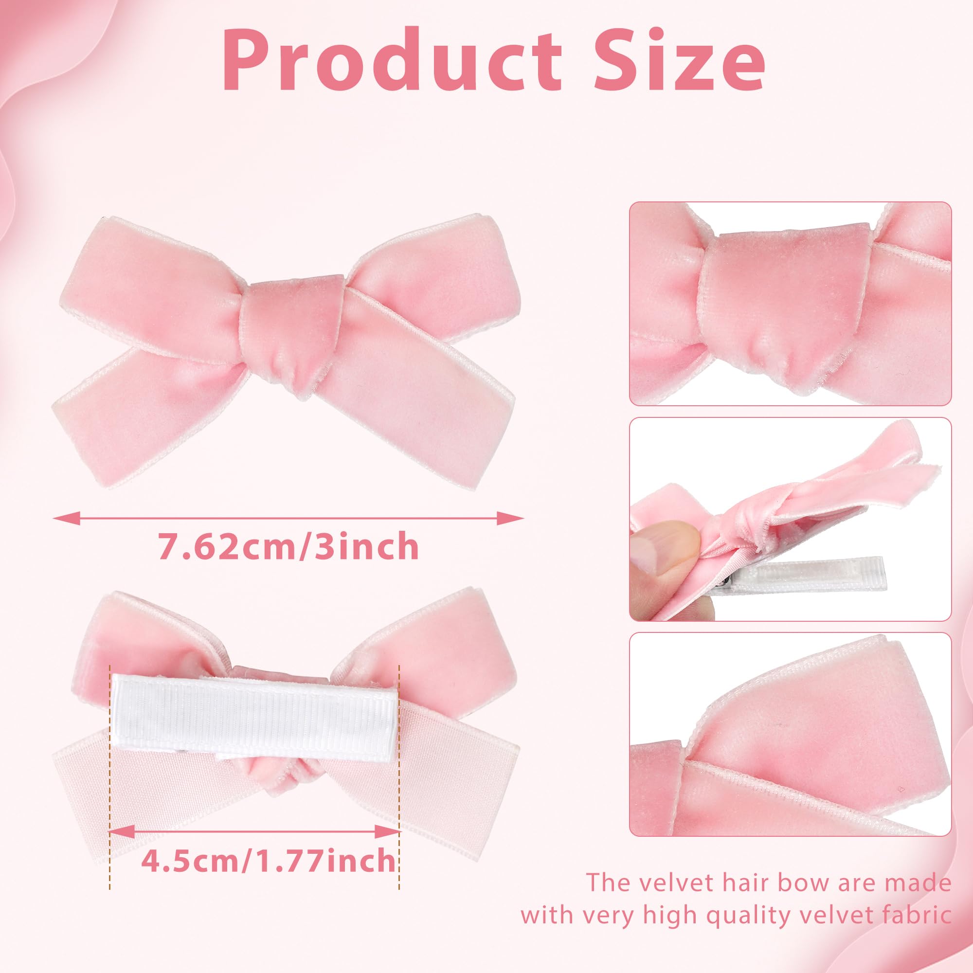 CÉLLOT Velvet Bow clip closeup shows fully lined grip