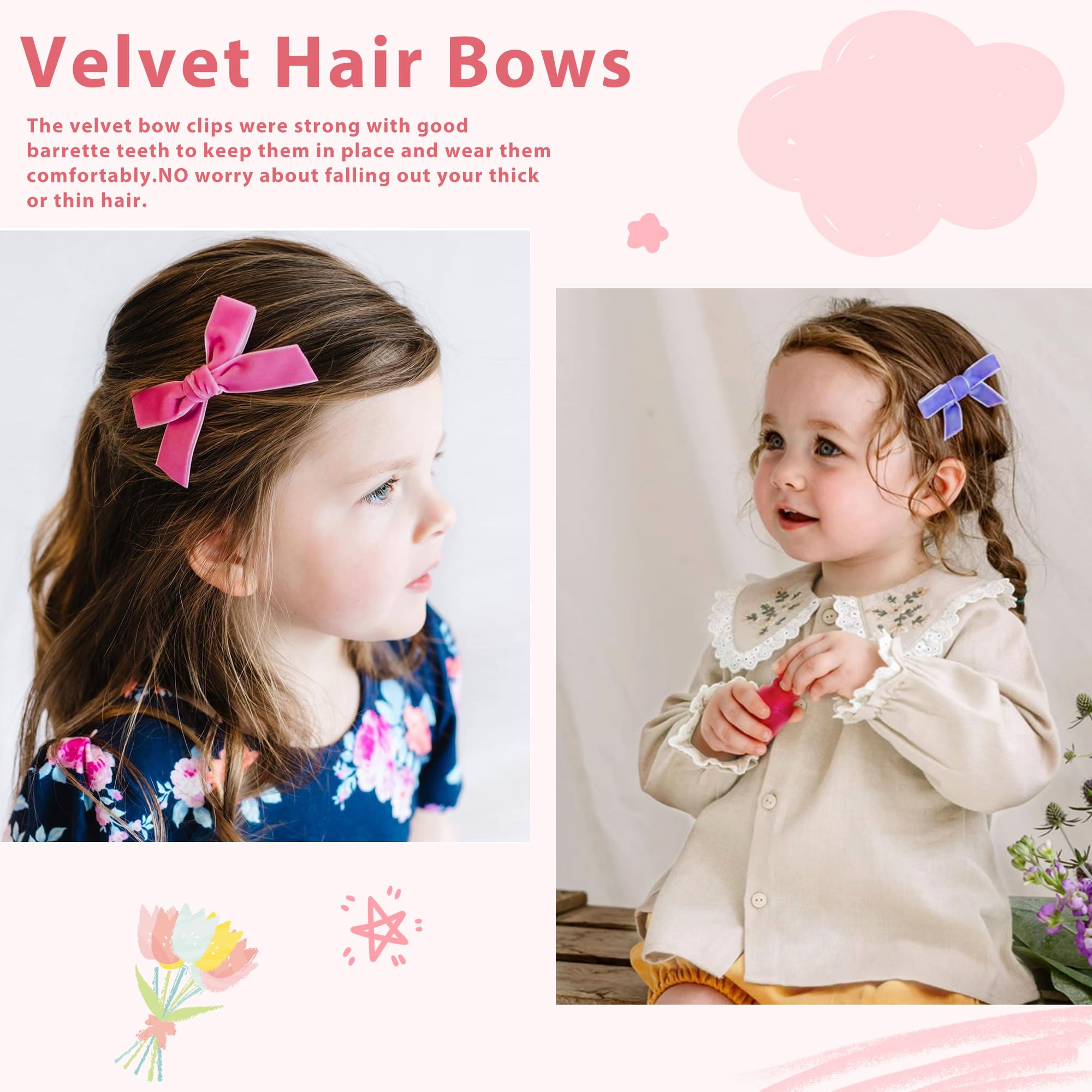 CÉLLOT Velvet Bow on toddler head demonstrates non-slip design
