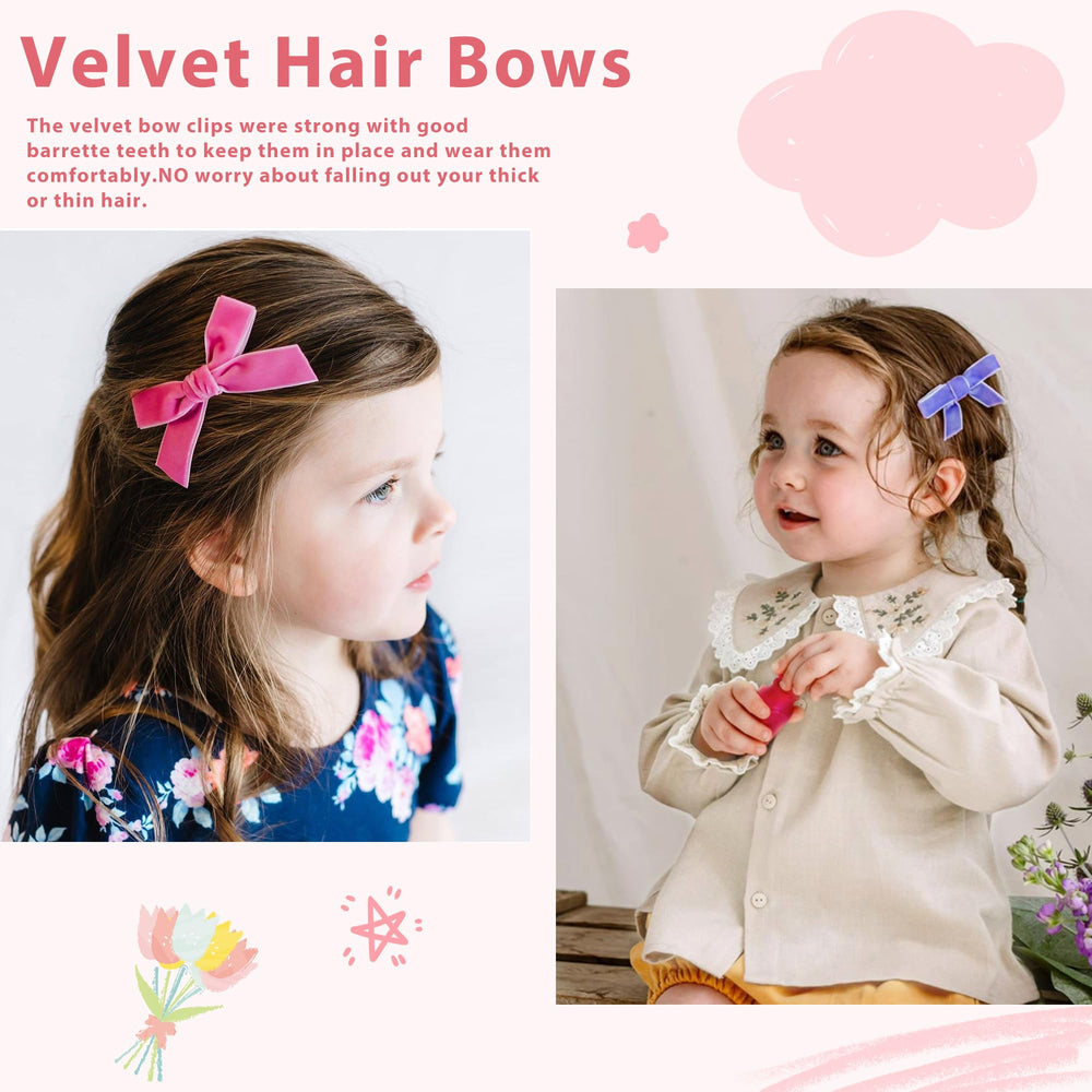 CÉLLOT Velvet Bow on toddler head demonstrates non-slip design