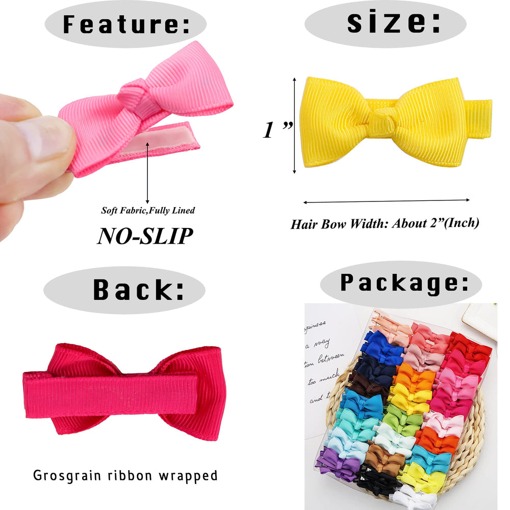 CÉLLOT 2-inch baby bows with fully lined clips hold hair securely.