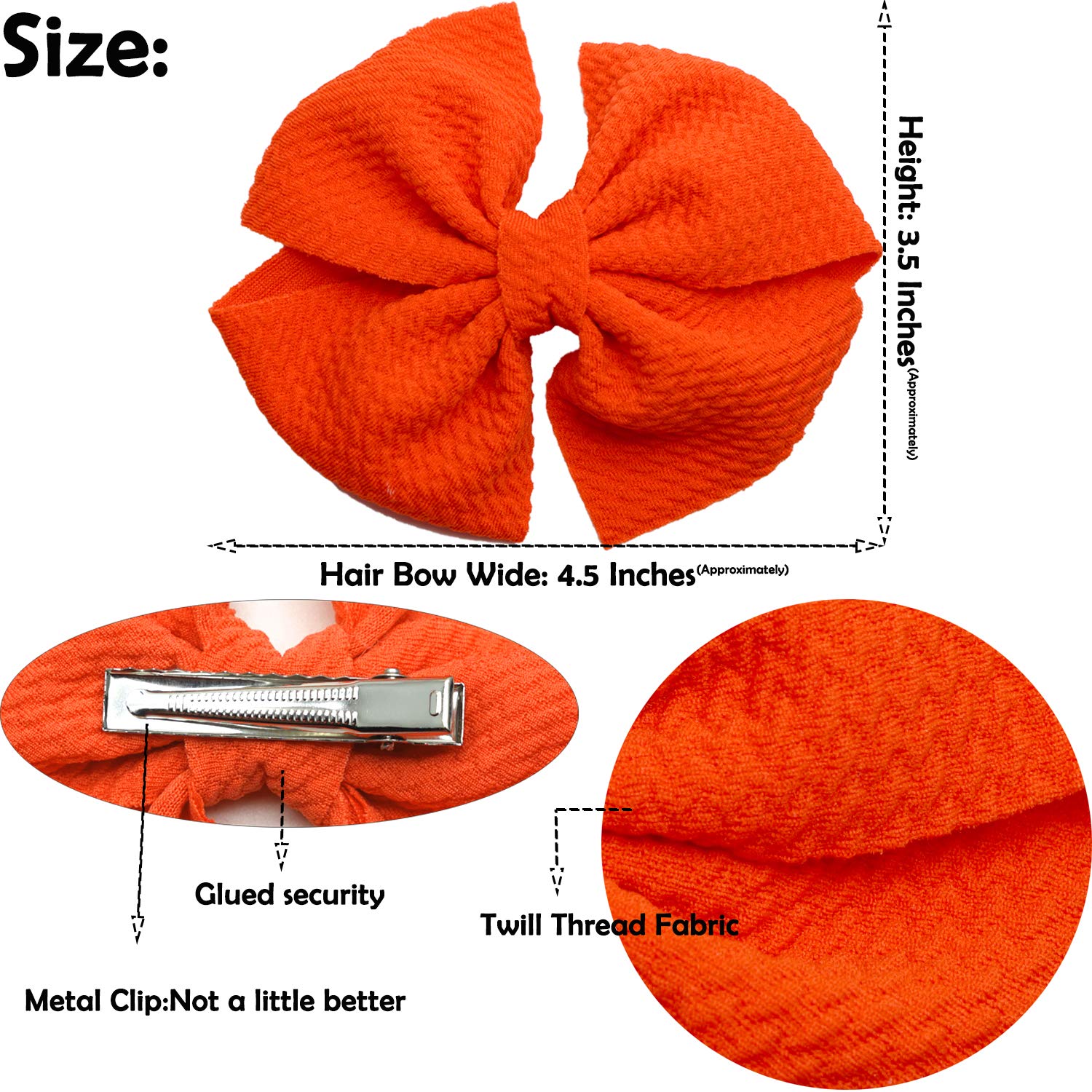 CÉLLOT 4.5-inch waffle fabric bows feel soft and gentle