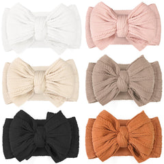 CÉLLOT 6 Pcs Baby Bows Headbands in earth tones for gentle daily wear.