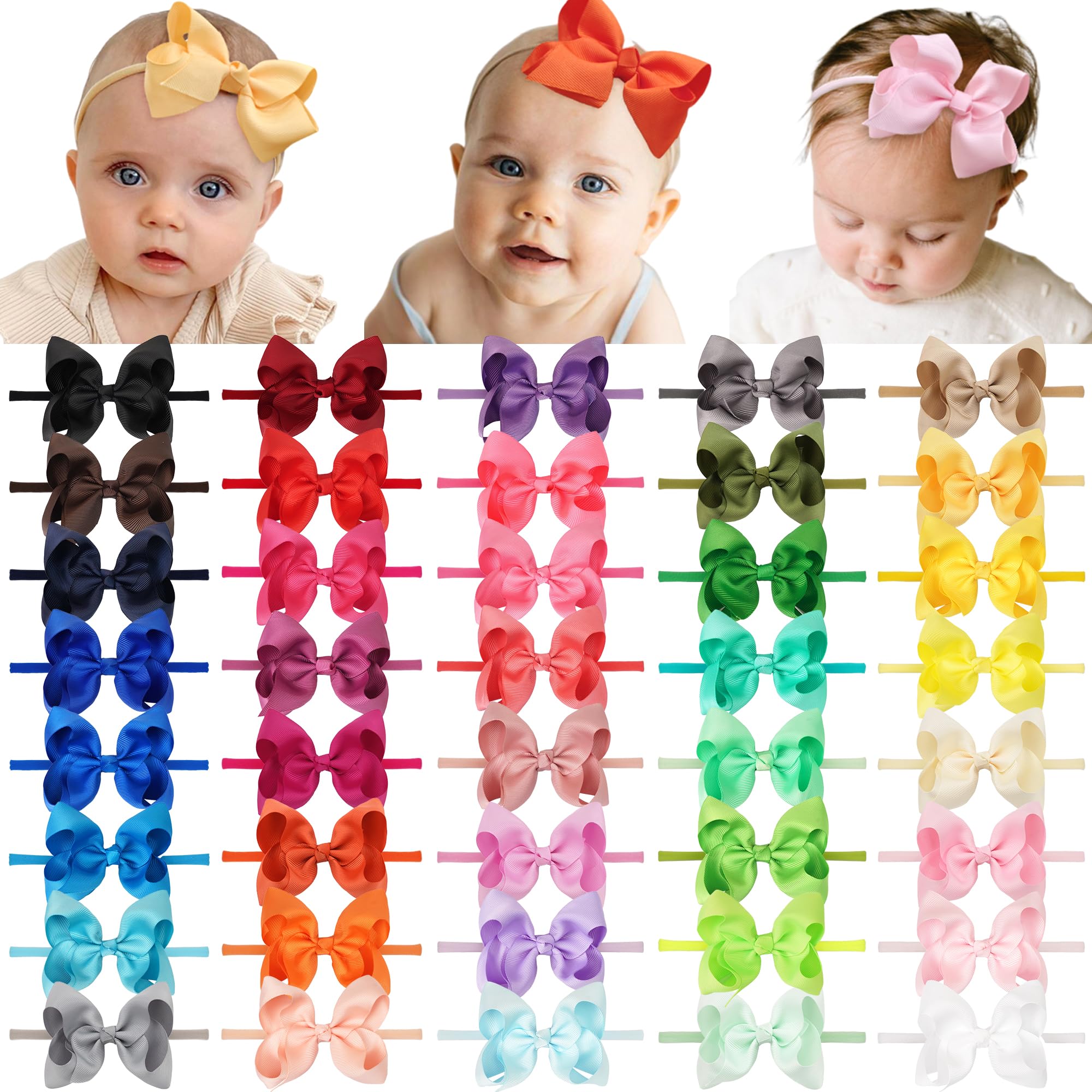 Cellot baby bow headband 3-5in in pink offers soft comfort for delicate baby skin.