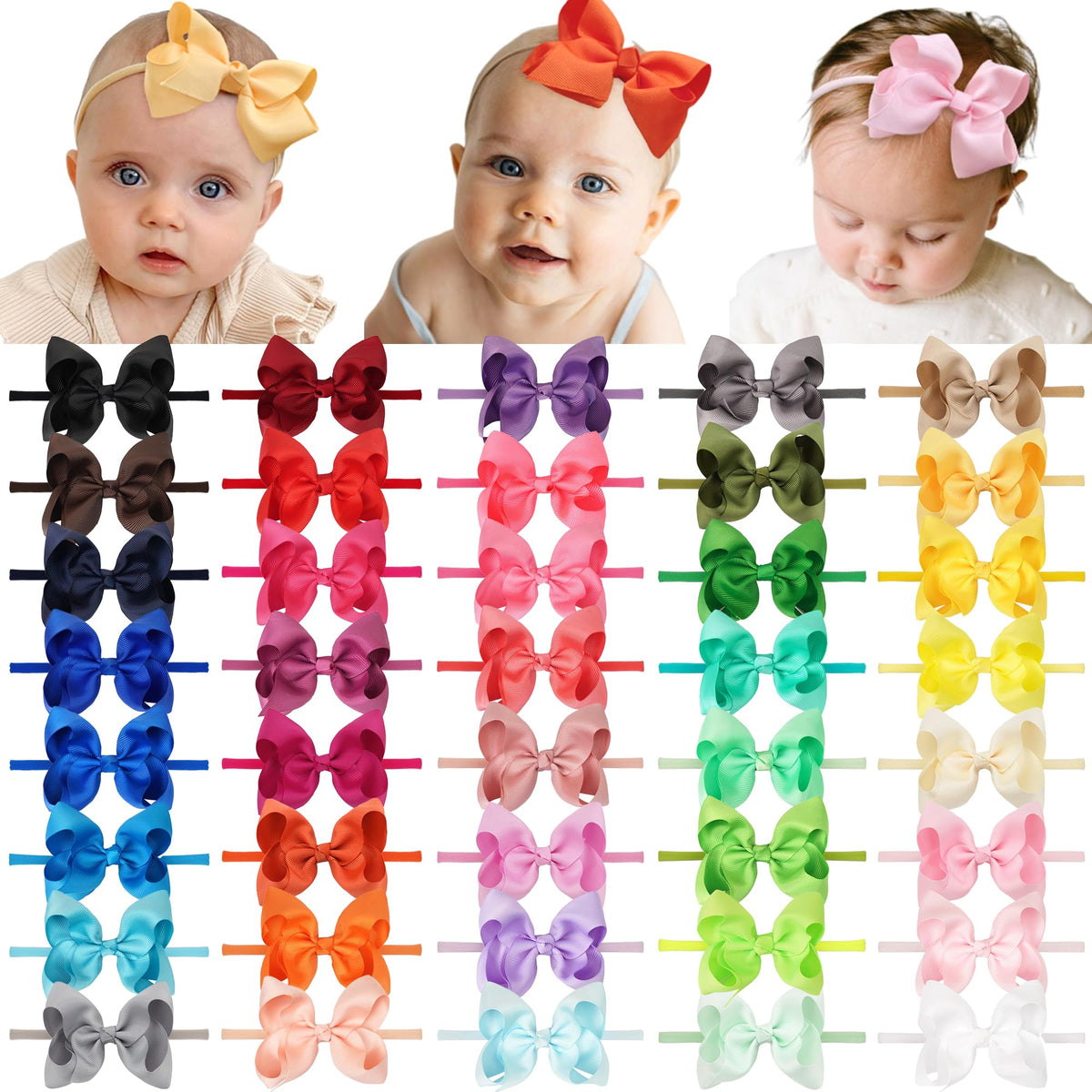 Cellot baby bow headband 3-5in in pink offers soft comfort for delicate baby skin.