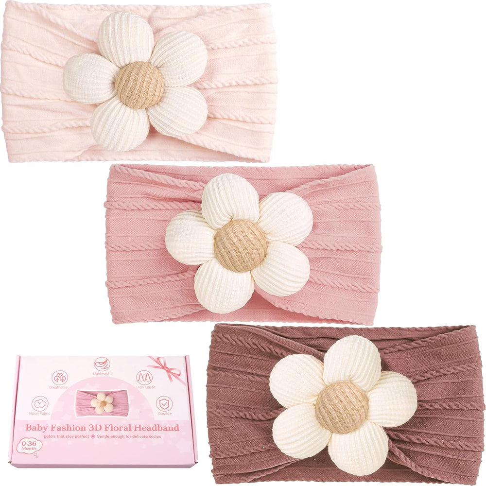 CÉLLOT headband in cameo color with elastic close-up, comfortable fit for newborns to toddlers