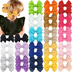 Cellot 40-piece hair bows pack front view, showing 20 colors for versatile outfits.