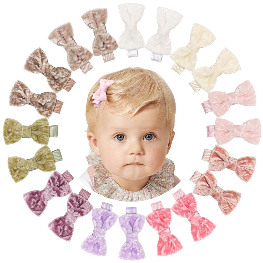 CÉLLOT velvet baby bows in gift box contents, ideal for gifting.