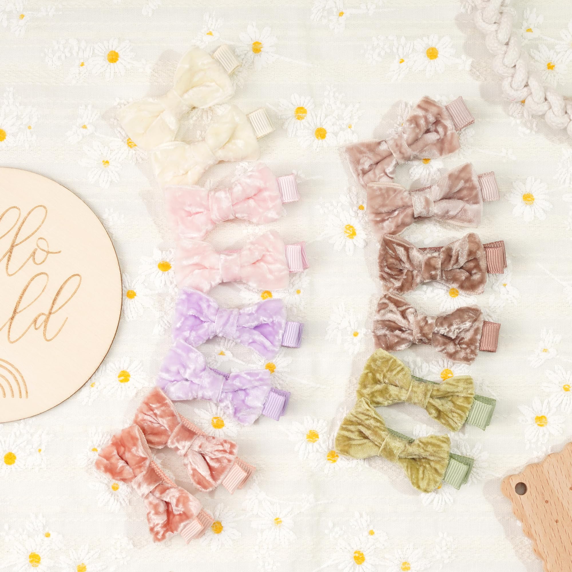 CÉLLOT velvet bow worn for adorable baby photos.
