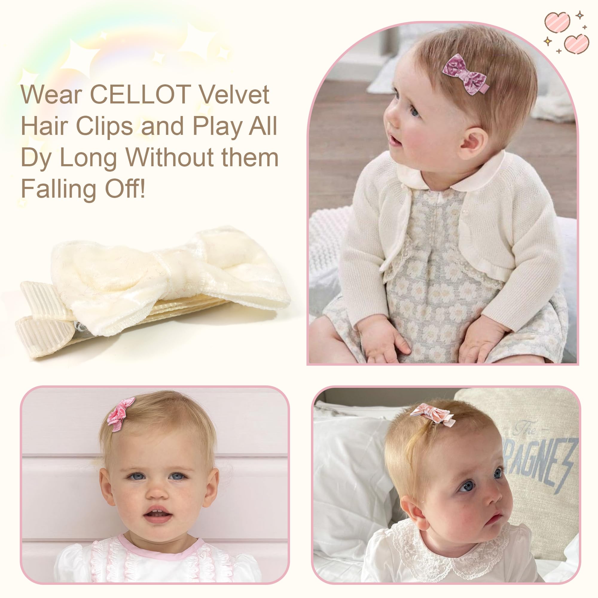 CÉLLOT velvet bow close-up shows soft texture and detail.