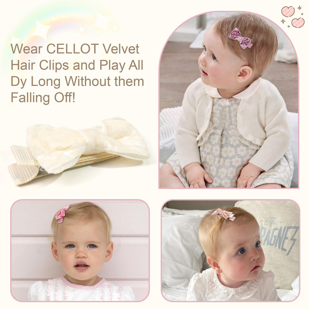 CÉLLOT velvet bow close-up shows soft texture and detail.