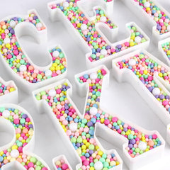 CELYANRAL LED letter pearls detail shows durable, reusable party centerpiece