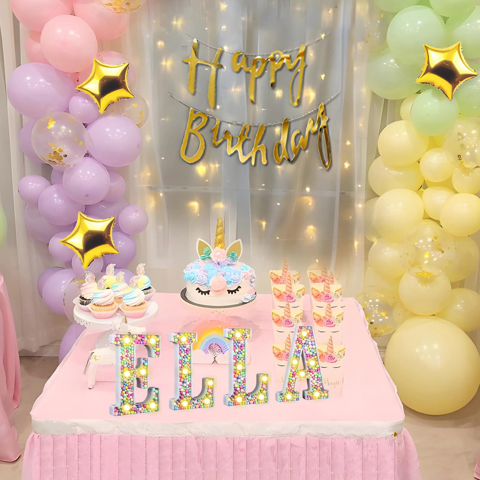 CELYANRAL table centerpiece in pastel tones for birthday celebrations