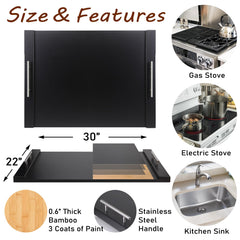 cenleoha bamboo stovetop cover highlights natural wood and protection