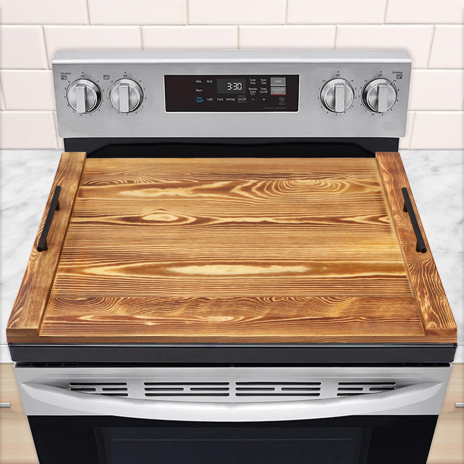 Cenleoha noodle-board-stovetop-cover 30x22 expands counter space for prep and storage.
