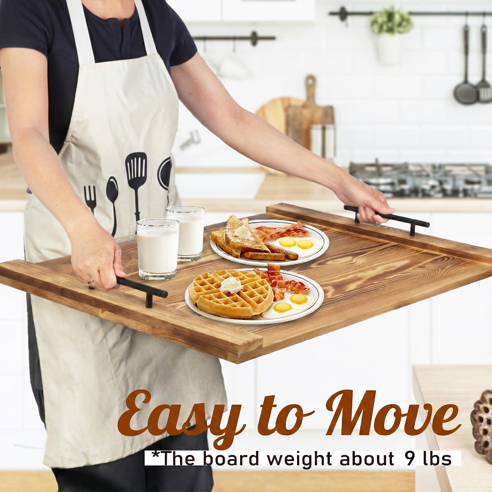 Cenleoha serving-tray doubles as a portable surface to transport ingredients and drinks.