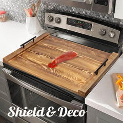 Cenleoha stovetop-cover used as sink cover to free countertop space and simplify cleanup.