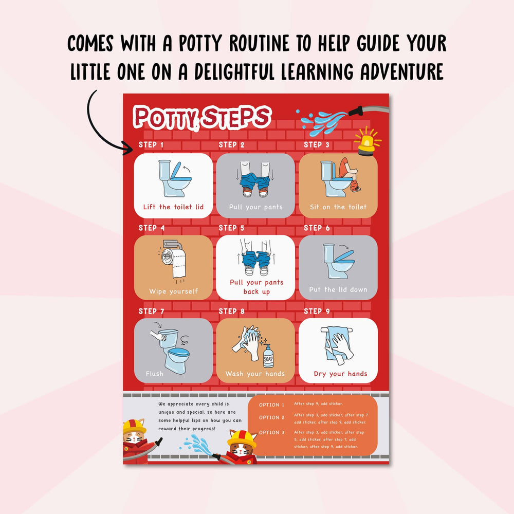 Central 23 Fire Engine potty chart stickers pack adds rewards.