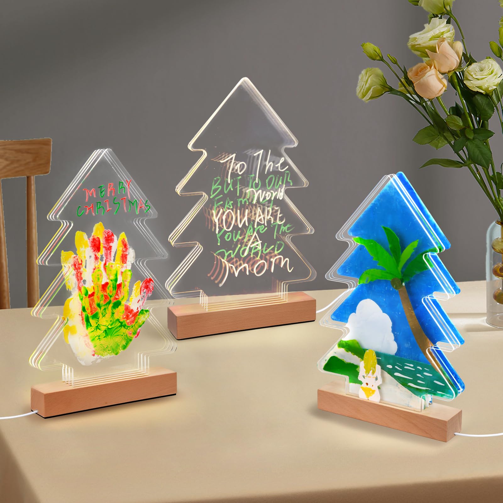 Cepairng assembled four-layer tree displaying a treasured memory