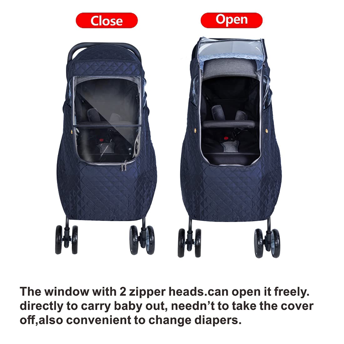 Cepairng window open view demonstrates easy diaper changes without removing shield