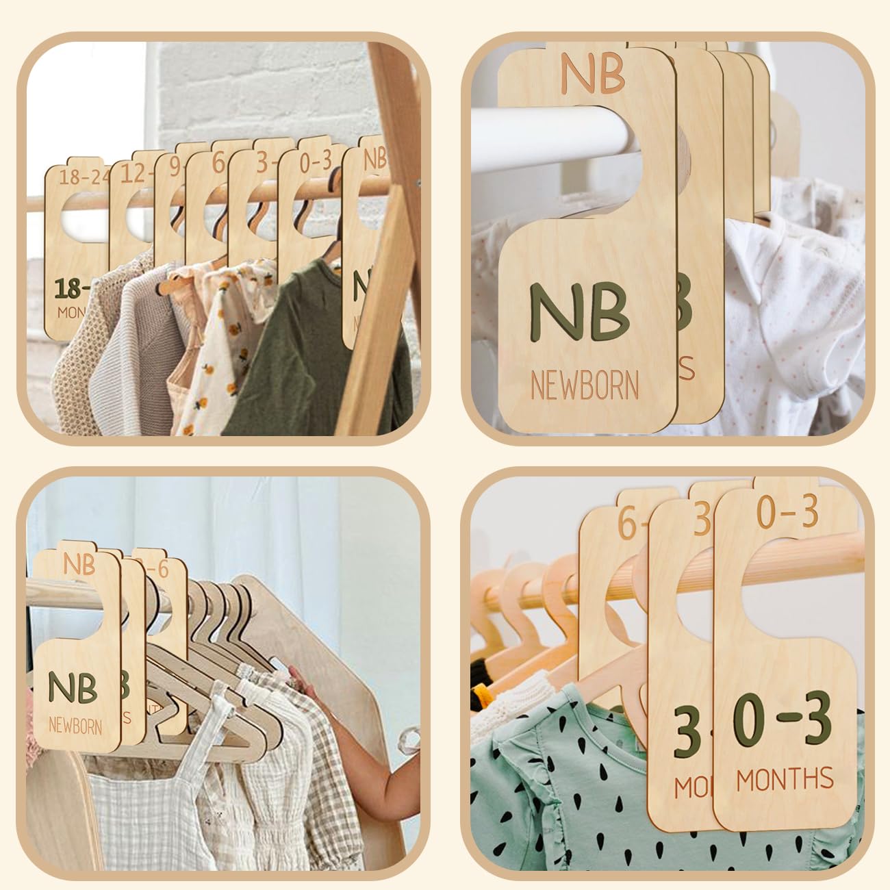 Cephira baby closet divider month label closeup emphasizes clear, visible months for quick sorting.
