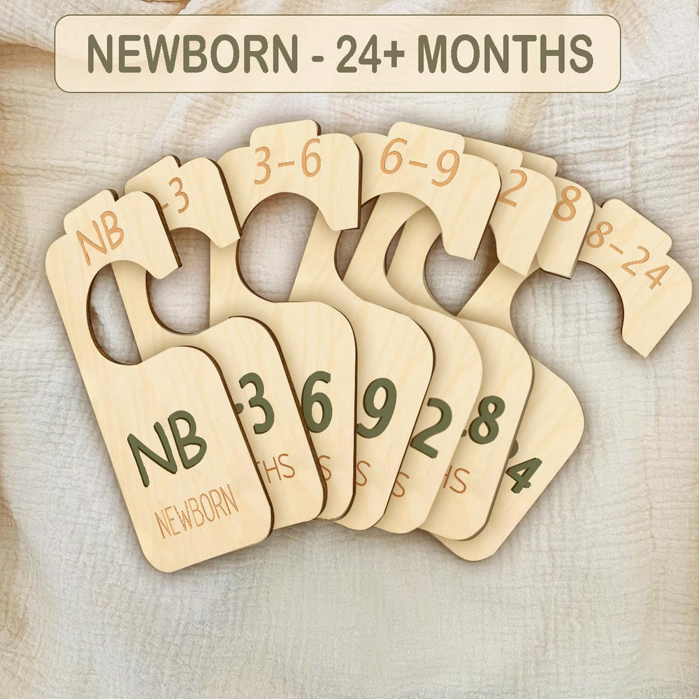 Cephira baby closet divider wood nursery decor demonstrates organization that fits compact spaces.