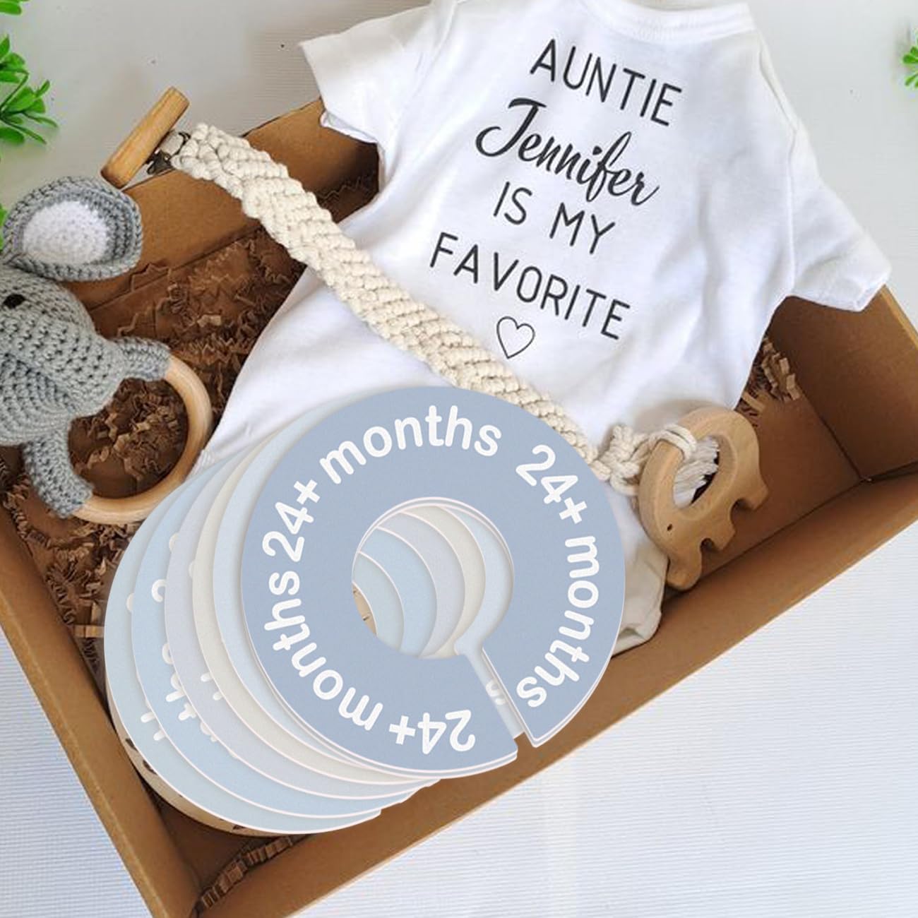 Cephira baby closet dividers 24-month marker helps prepare for next size.