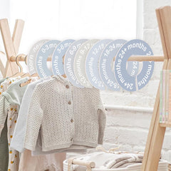Cephira baby closet dividers 3-month marker helps growth tracking and outfit planning.