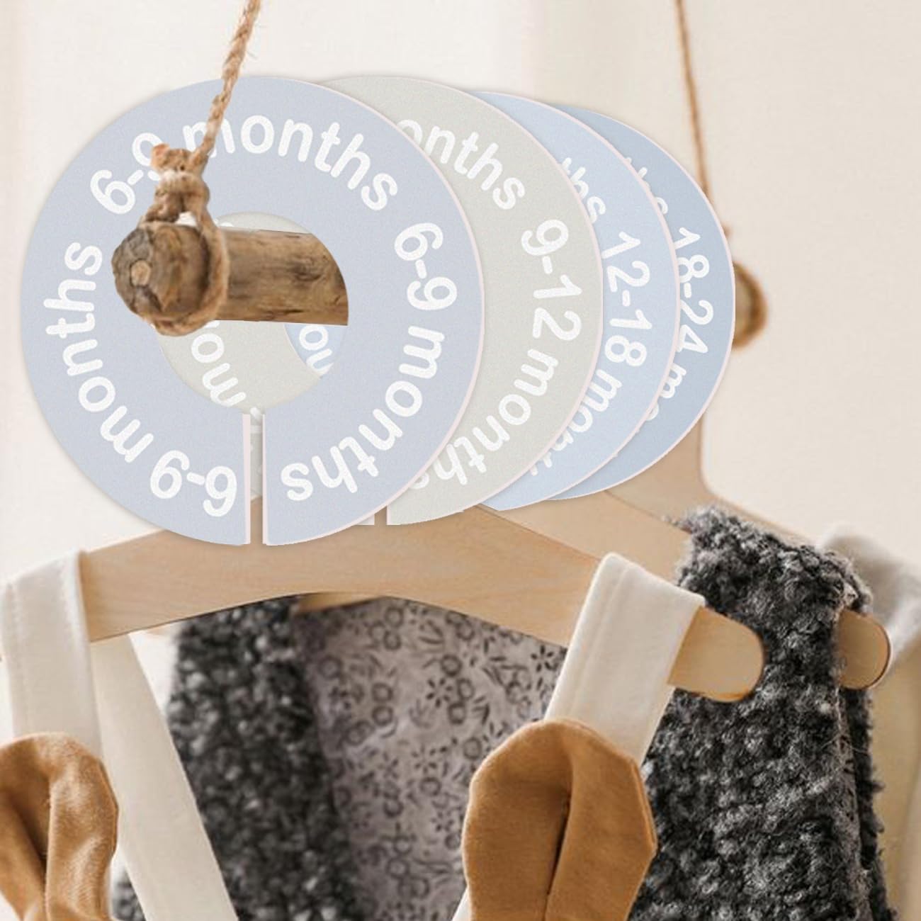 Cephira baby closet dividers 9-months marker simplifies outfit selection.