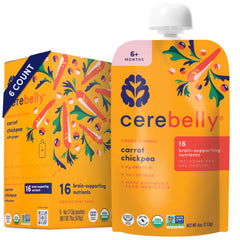 Cerebelly carrot chickpea pouch front view for on-the-go meals