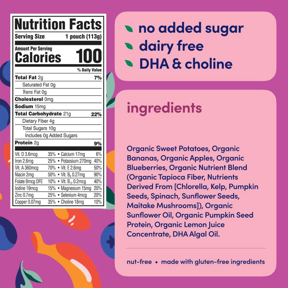 Cerebelly organic ingredients label close-up signaling clean nutrition