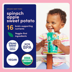 Cerebelly label closeup highlights organic ingredients and nutrients.