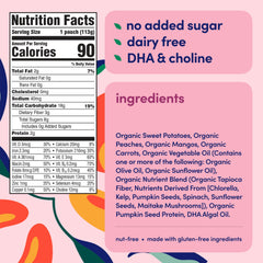 Cerebelly pouch showing 16 nutrients and dairy-free formula for toddlers