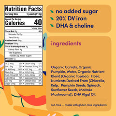 Cerebelly veggie-fruit puree pouch featuring pumpkin, mango, and apple flavor