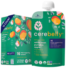 Cerebelly white-bean-pumpkin-apple pouch close-up showing smooth, kid-friendly texture for tiny tummies