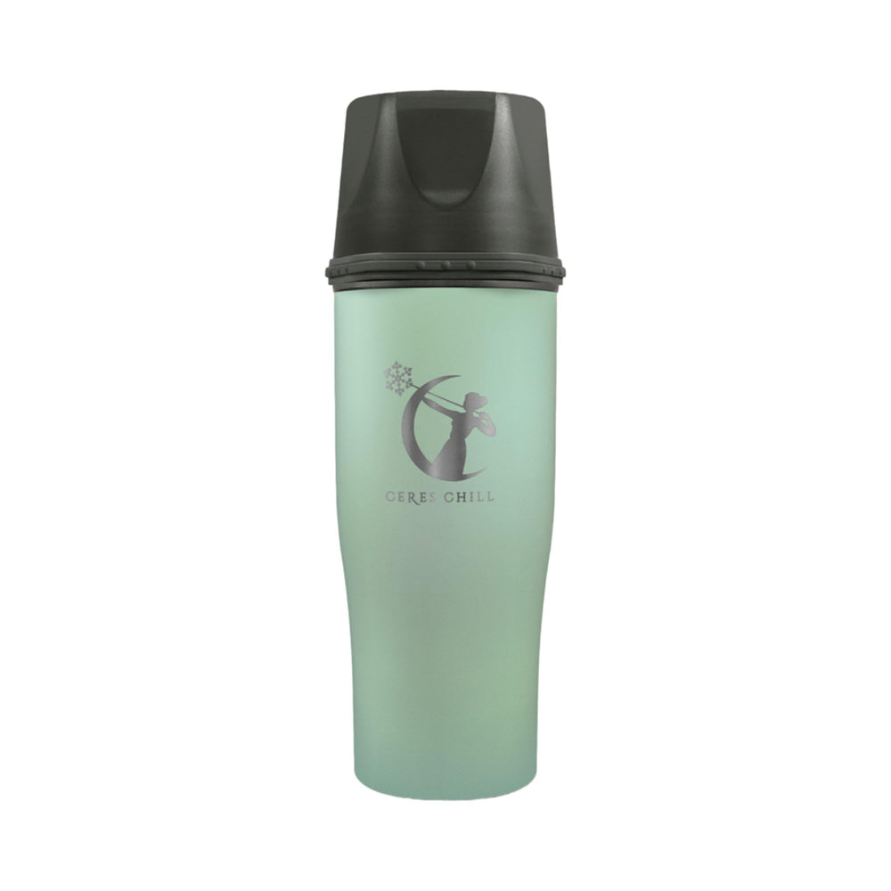 CERES CHILL dual-use as beverage bottle after pumping for hot or cold drinks.