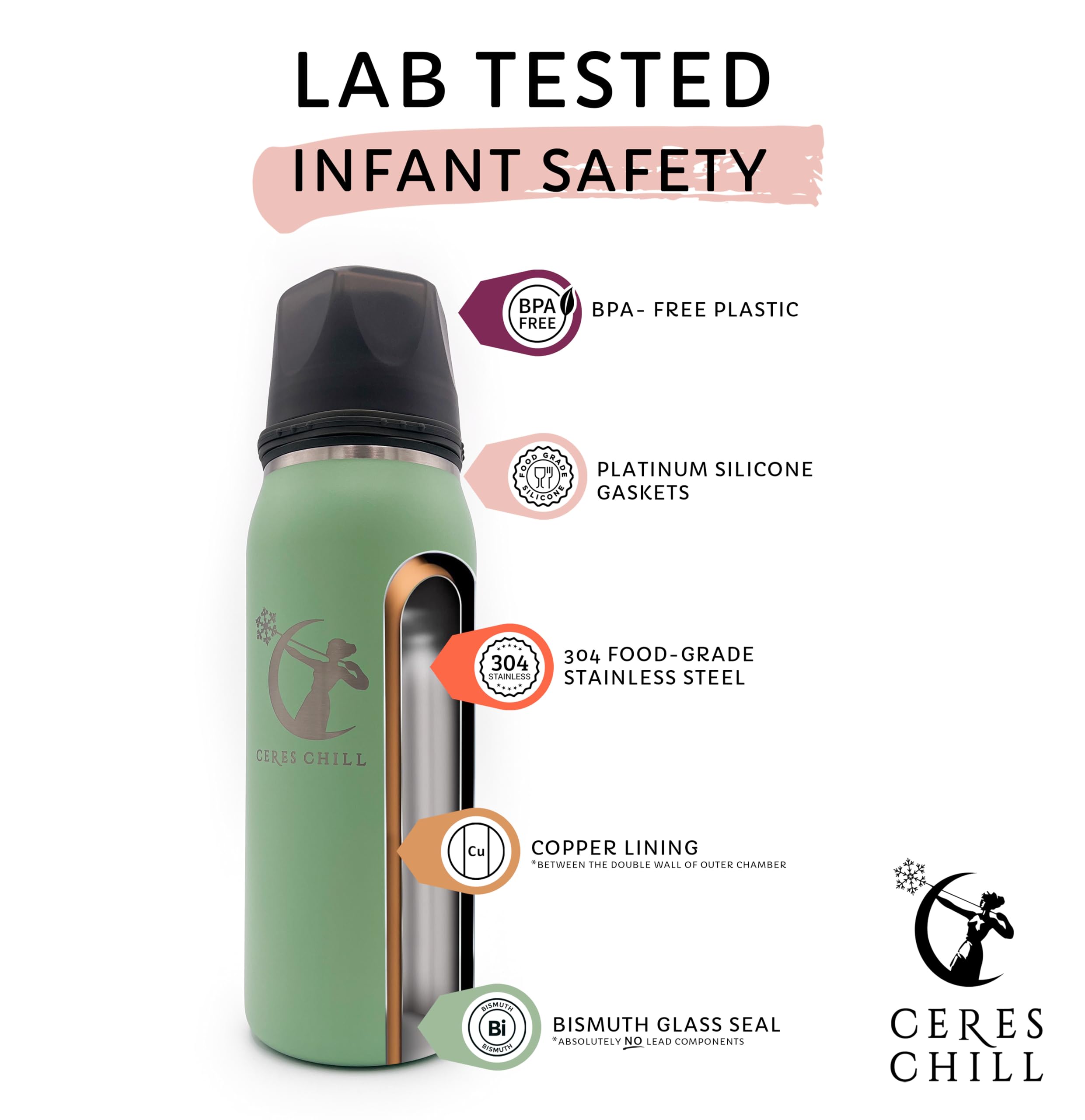 CERES CHILL OG inner bottle 27oz with ice-ready storage.