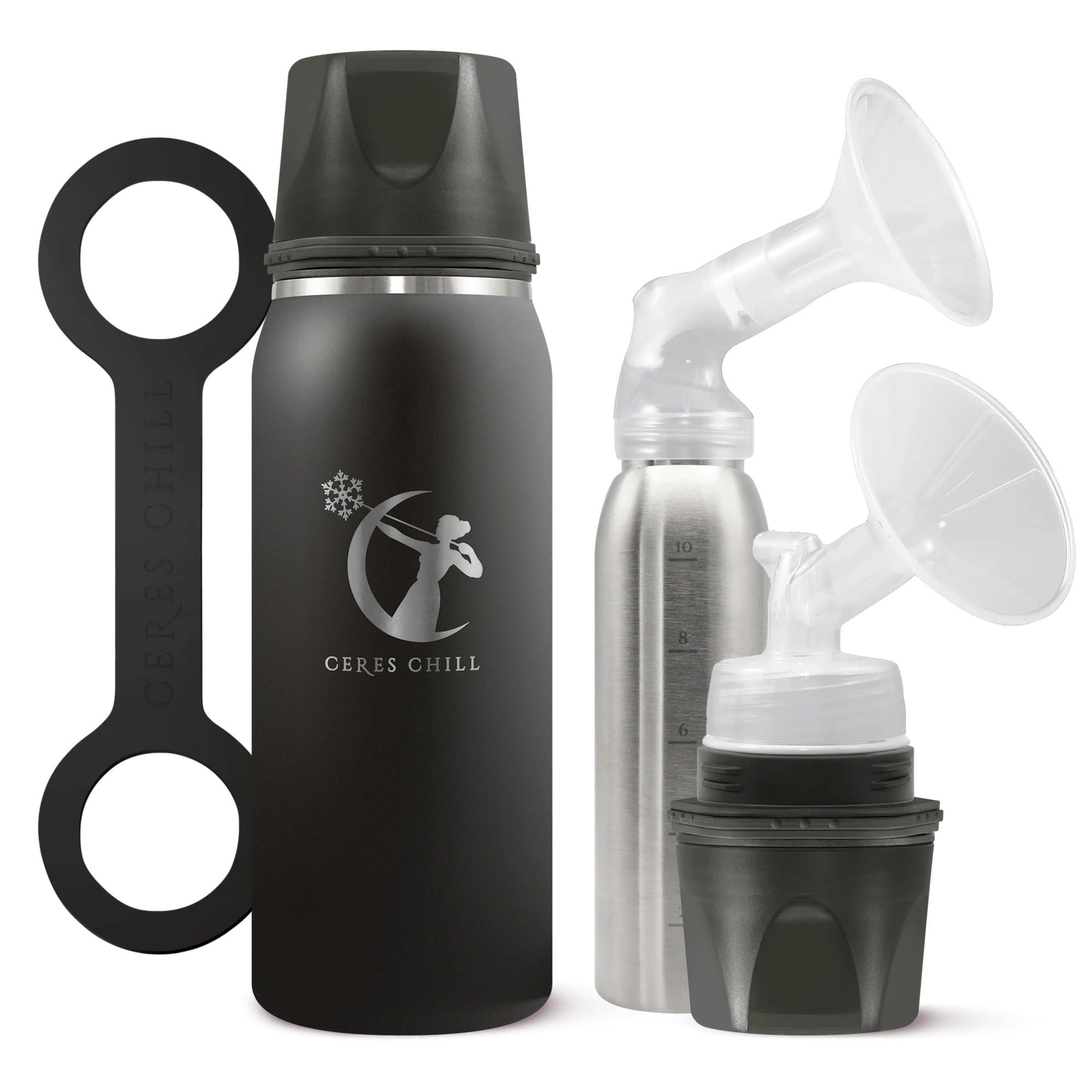 CERES CHILL OG front view shows midnight black chassis for travel-friendly pumping.