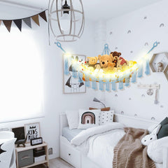 CERETIA enlarged hammock opening holds around 20 medium plush toys.