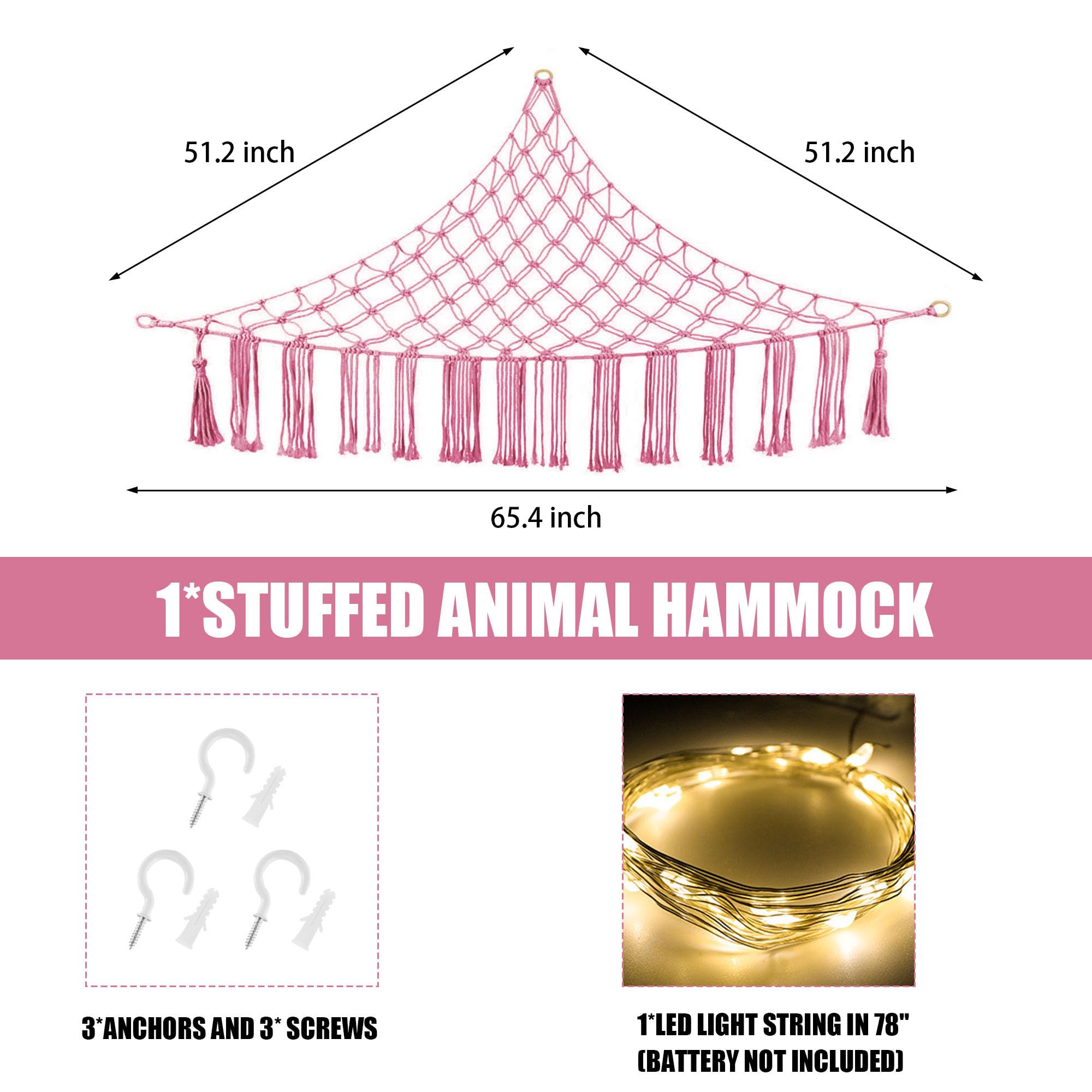 CERETIA jumbo net measures 40x40x59 inches for big plushies
