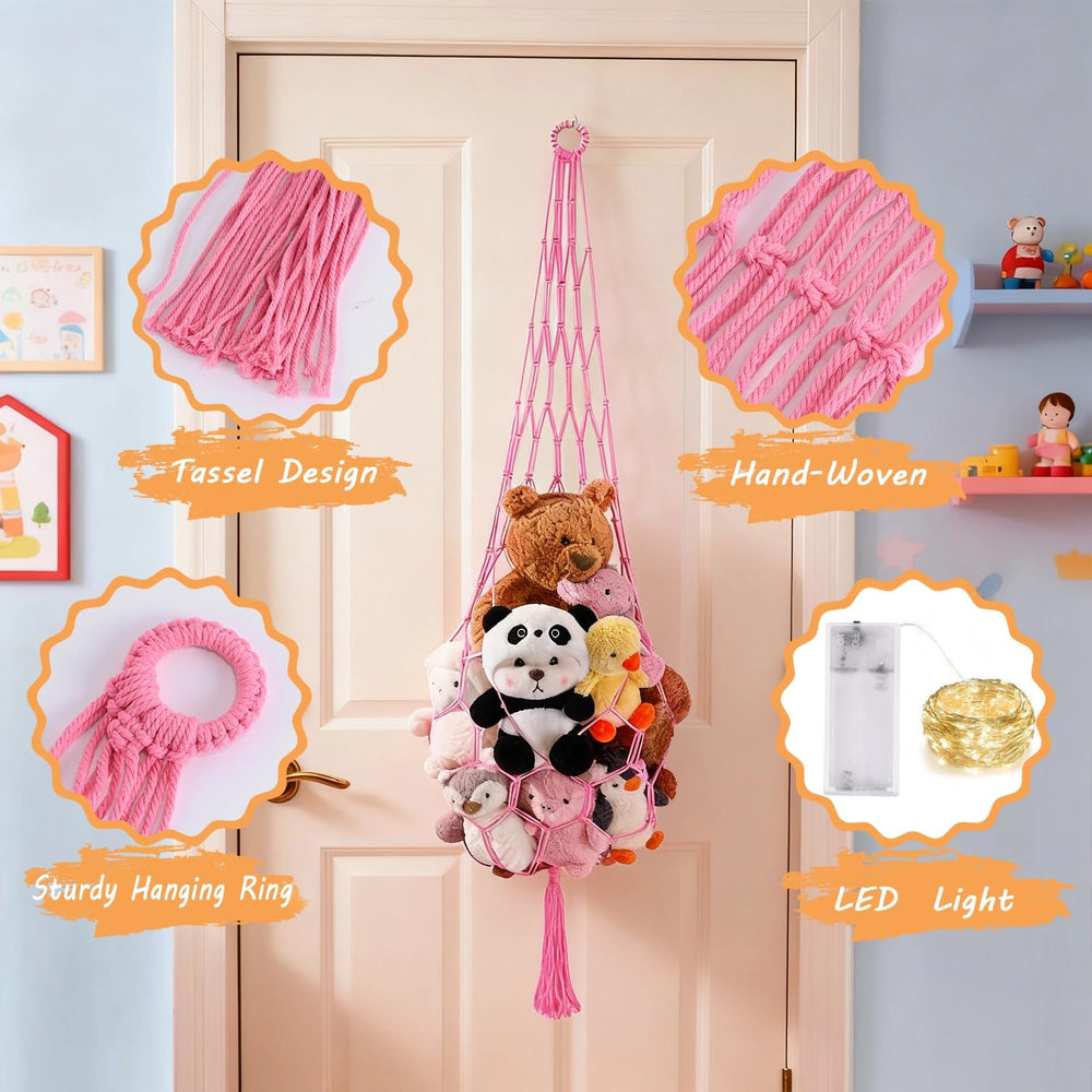 CERETIA large-capacity plush storage keeps toys organized and accessible.