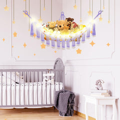 CERETIA LED light string provides soft nighttime illumination for plush displays.