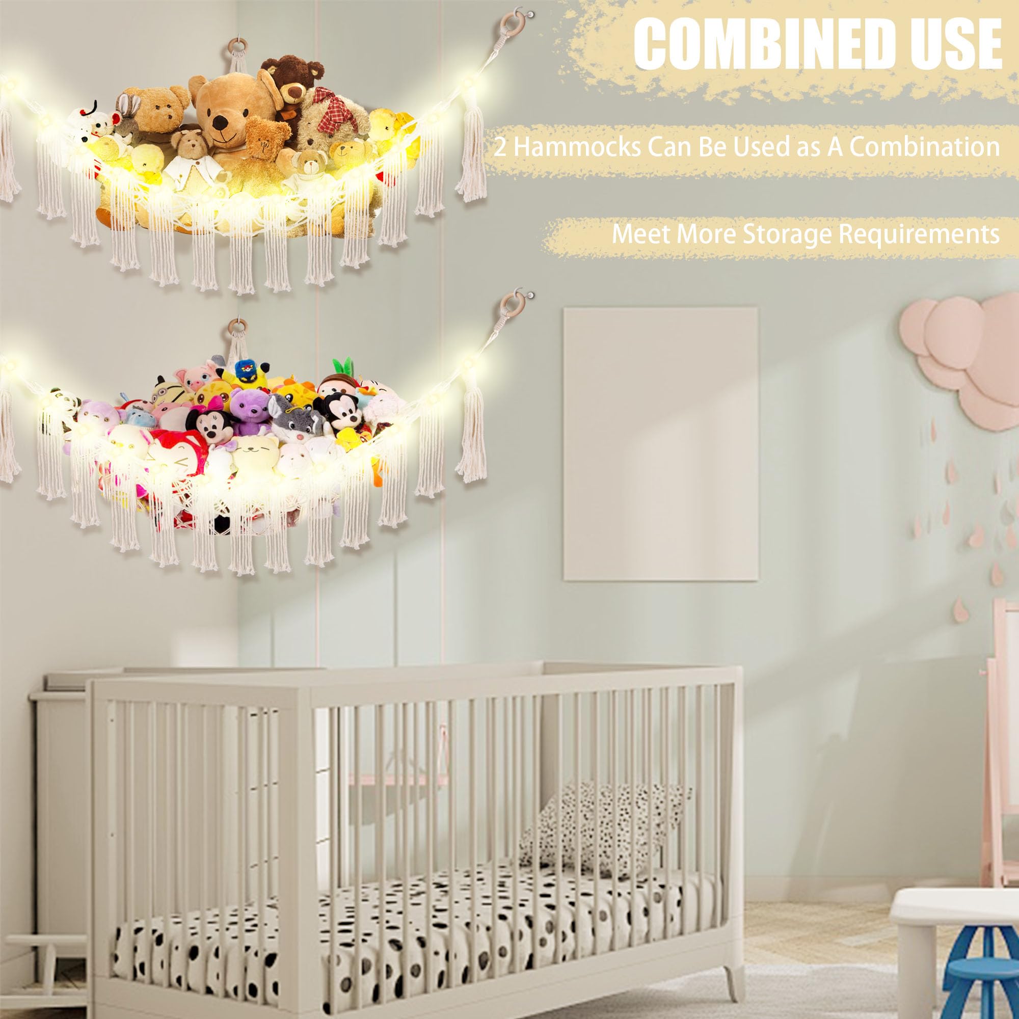 CERETIA plush display keeps plush toys neatly organized and easy to reach.