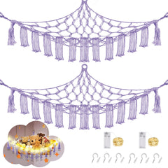 CERETIA stuffed animal hammock corner setup highlights organized plush storage and space saving.