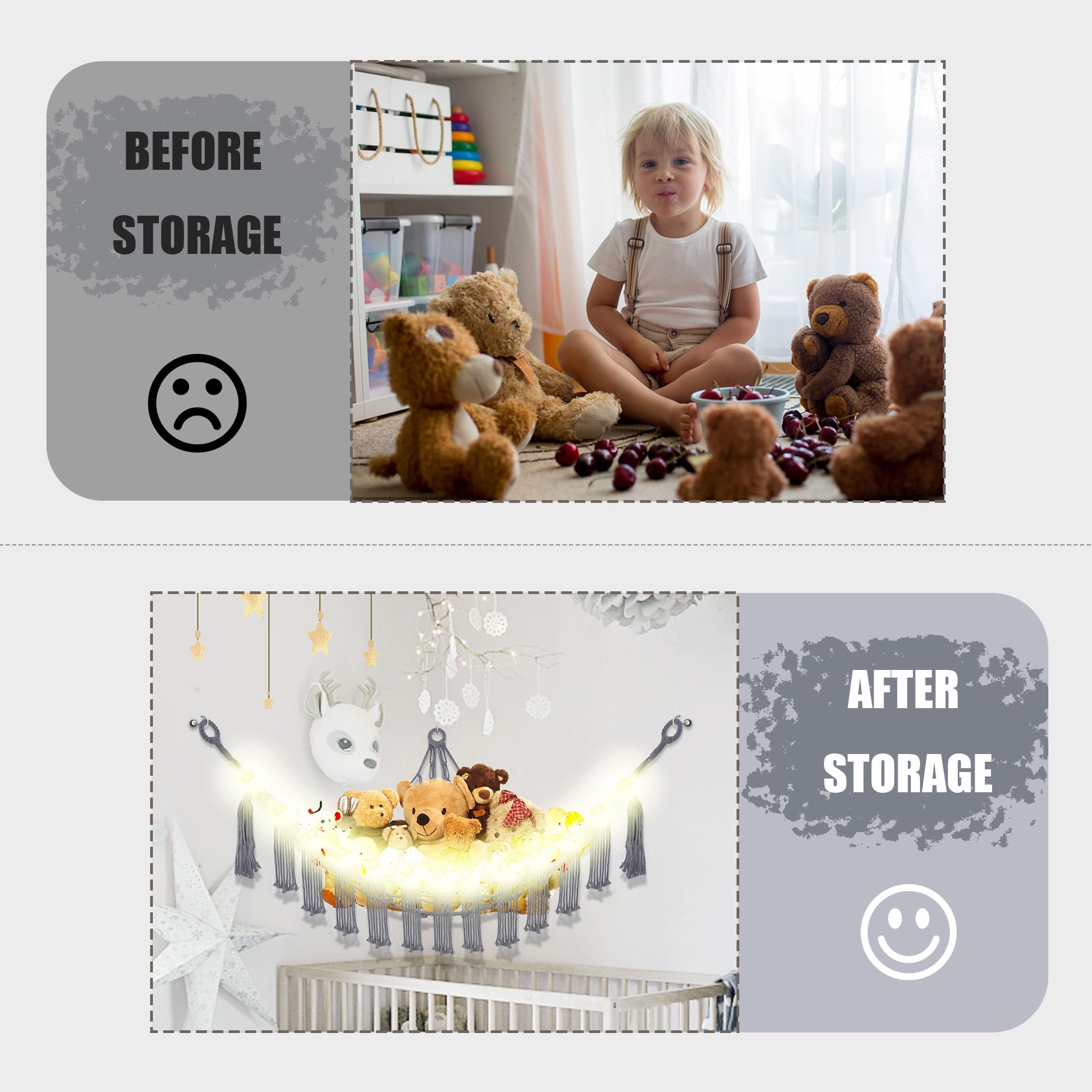 CERETIA durable cotton rope build ensures long-lasting toy storage solution.