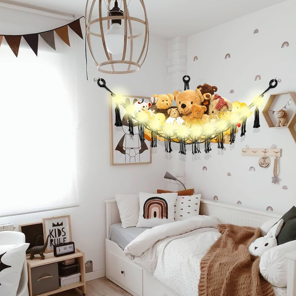 CERETIA enlarged net design accommodates about 20 medium stuffed animals.
