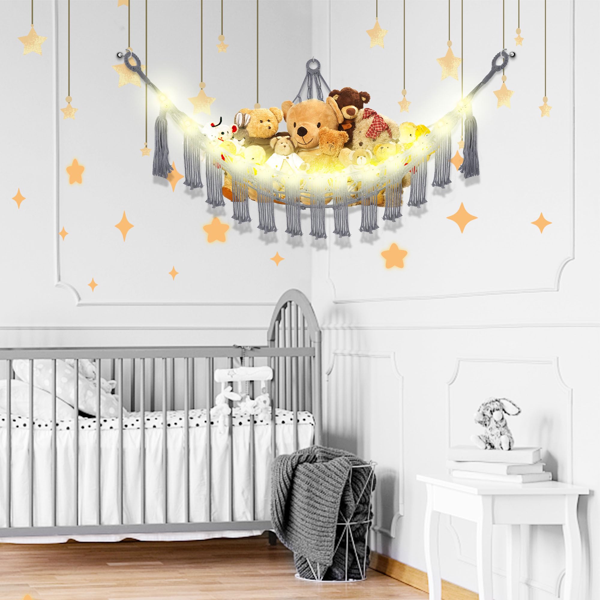CERETIA jumbo hammock showcases oversized plush collections with easy access and visibility.