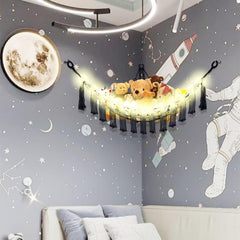 CERETIA stuffed animal hammock large-capacity view highlights ability to hold many plushies neatly.