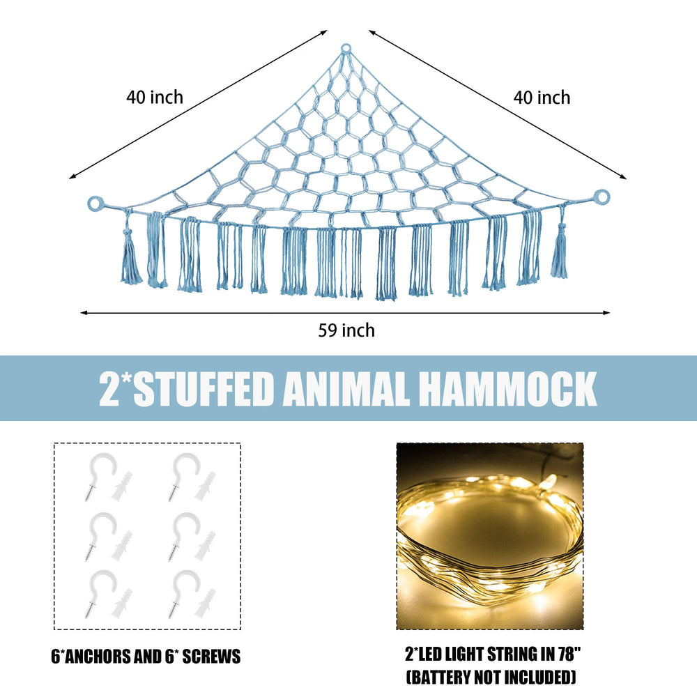 CERETIA stuffed animal hammock 2 pack emphasizes value and coordinated decor